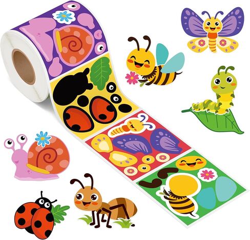 300Pcs Axolotl Make a Face Stickers Roll Cute Kawaii Cartoon Mexican Salamander Make Your Own Animal Stickers Mix and Match DIY Art Crafts Classroom Activity Game Birthday Party Favors Gift, 6 Designs in Saudi Arabia