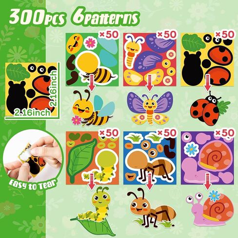 300Pcs Axolotl Make a Face Stickers Roll Cute Kawaii Cartoon Mexican Salamander Make Your Own Animal Stickers Mix and Match DIY Art Crafts Classroom Activity Game Birthday Party Favors Gift, 6 Designs in Saudi Arabia