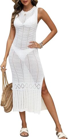 شيرمي للسيدات الكروشيه ملابس السباحة التستر على الجانبية بلا أكمام in Kuwait