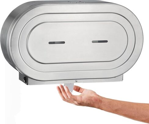 Stainless Steel Twin Jumbo Toilet Paper Dispenser Wall Mount, 9" Commercial Double Roll Holder, Industrial Tissue Dispenser with Key Lock, Matte Black in Kuwait