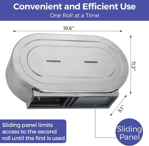 Stainless Steel Twin Jumbo Toilet Paper Dispenser Wall Mount, 9" Commercial Double Roll Holder, Industrial Tissue Dispenser with Key Lock, Matte Black in Kuwait