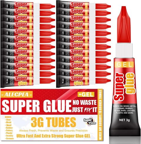 3 Gram (Pack of 48) Single use Super Glue Gel, Super Fast, Thick & Strong Adhesive Superglue, Cyanoacrylate Glue for Hard Plastics, DIY Craft, Ceramics, Frame, Leather, Metal Etc in Kuwait