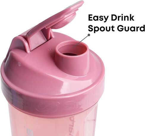 Smartshake Glossy Lite Protein Shaker Bottle 800mL Heakproof BPA مجاني - هدايا للرجال شرب صالة ألعاب رياضية للرجال لشراب البروتين + مسحوق البروتين (800 مل ، وردة عميقة) in Kuwait