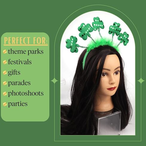 نيدزو شريط راس للحفلات التنكرية والحفلات ذات الطابع الخاص من كلوفر بوبر، لون اخضر لامع، مقاس واحد in Kuwait