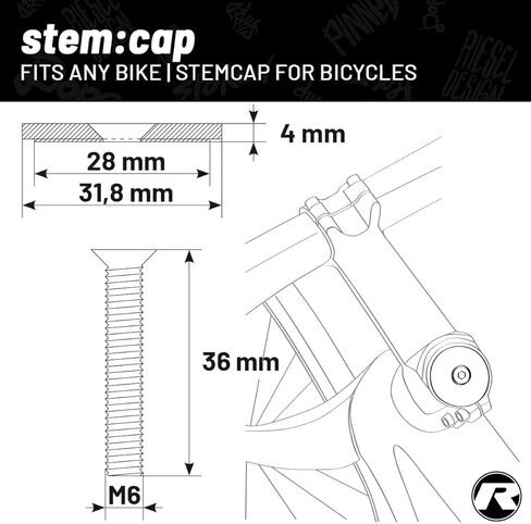 Riesel Design - Headset Stem Top Cap 1-1/8 for MTB Road Mountain Bike - Super Light Weight, UV Resistant, Print, 100% Carbon - Easy Installation - Made in Germany in Kuwait