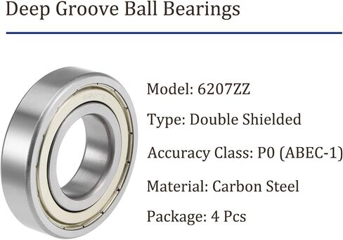 4pcs 605Z Deep Groove Ball Bearings - [5x14x5mm] Carbon Steel Balls for Motors Machine Tool Gearboxes Bearing Use, Double Shield in Kuwait