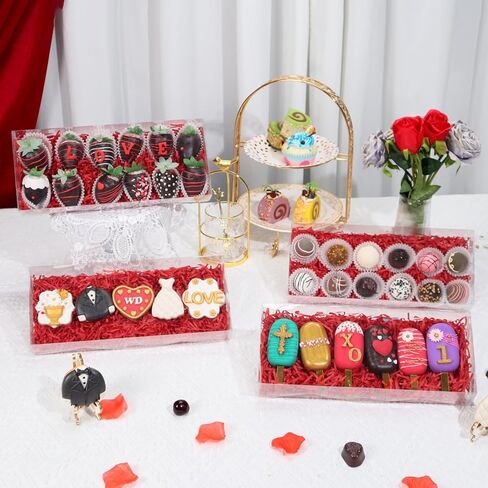 20Pcs 10x7x2Inches Clear Chocolate Covered Strawberries Boxes for 12 Bakery Boxes Cookies Boxes Cakesickle Boxes Macaron Boxes Donut Truffle Boxes for Christmas Valentine's Mother's Day in Kuwait