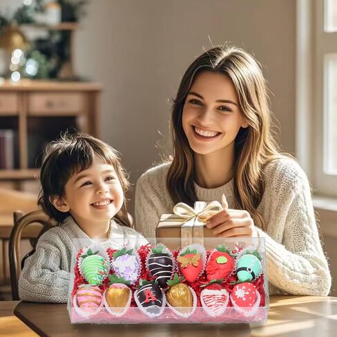 20Pcs 10x7x2Inches Clear Chocolate Covered Strawberries Boxes for 12 Bakery Boxes Cookies Boxes Cakesickle Boxes Macaron Boxes Donut Truffle Boxes for Christmas Valentine's Mother's Day in Kuwait
