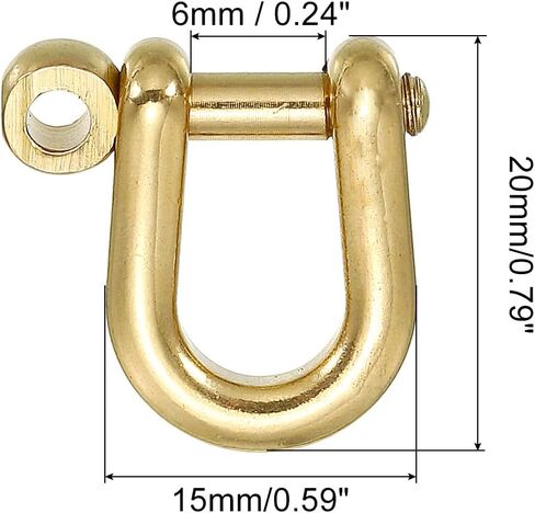 PATIKIL D-Ring Shackle, Brass U Type Fob Key Hook Small Bow Shackles DIY Leather Replacement in Saudi Arabia