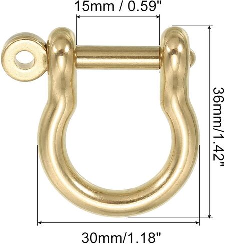 PATIKIL D-Ring Shackle, Brass U Type Fob Key Hook Small Bow Shackles DIY Leather Replacement in Saudi Arabia