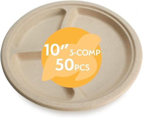 100% Compostable Disposable Paper Plates Bulk [6" 125 Pack], Bamboo Plates, Eco Friendly, Biodegradable, Sturdy Small Dessert Party Plates, Heavy-Duty, Unbleached by Earth's Natural Alternative in Kuwait