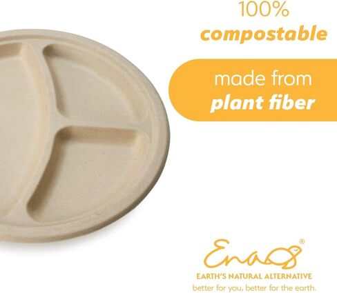 100% Compostable Disposable Paper Plates Bulk [6" 125 Pack], Bamboo Plates, Eco Friendly, Biodegradable, Sturdy Small Dessert Party Plates, Heavy-Duty, Unbleached by Earth's Natural Alternative in Kuwait