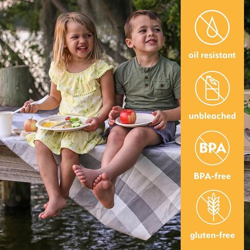 100% Compostable Disposable Paper Plates Bulk [6" 125 Pack], Bamboo Plates, Eco Friendly, Biodegradable, Sturdy Small Dessert Party Plates, Heavy-Duty, Unbleached by Earth's Natural Alternative in Kuwait
