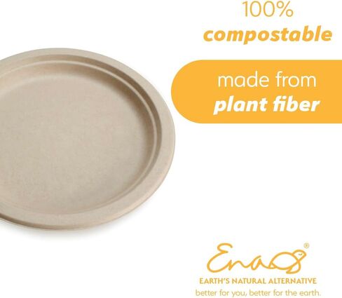 100% Compostable Disposable Paper Plates Bulk [6" 125 Pack], Bamboo Plates, Eco Friendly, Biodegradable, Sturdy Small Dessert Party Plates, Heavy-Duty, Unbleached by Earth's Natural Alternative in Kuwait