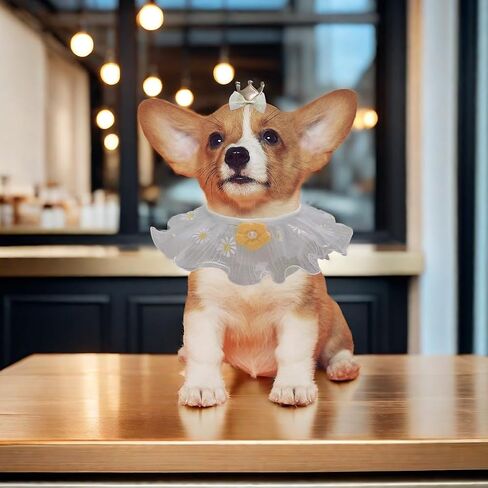 Dog Birthday Party Supplies Dogs and Cats Decoration Outfit Reusable Wedding Princess Costume Holiday Wear Crown Hat and Bib Bandana Scarf Set for Multi Sizes Pets(Pink) in Saudi Arabia