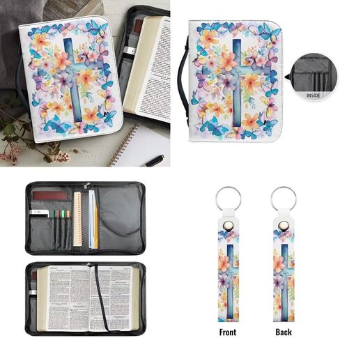 Bible Covers Casual Handbags Carrying Case Church Tote Bag with Keychain Bible Office Supplies Bible Journaling Bag in Saudi Arabia