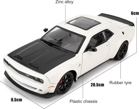 BDTCTK 1/24 Dodge Challenger Hellcat Model Car, Zinc Alloy Pull Back Toy car with Sound and Light for Kids Boy Girl Gift(Black) in Saudi Arabia