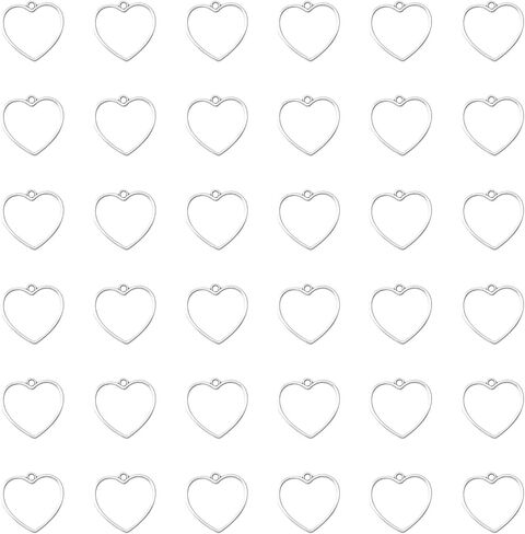50 PCS Hollow Heart 2.5 × 2.5 سم معلقات إطار إطار مفتوحة خمر اللوازم الصغيرة اللطيفة للنساء للنساء المجوهرات التي تصنع راتنج راتنجات سوار قلادة زهرة مضغوطة in Kuwait