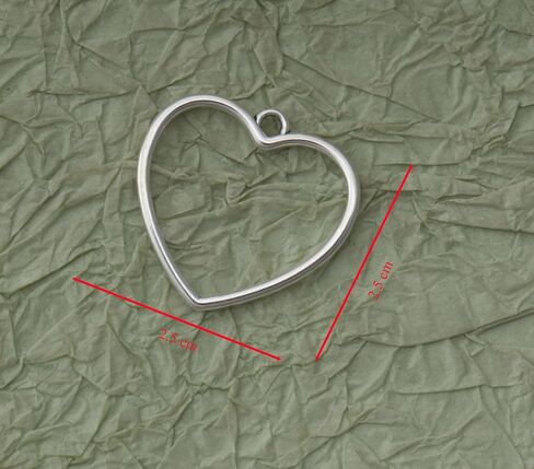 50 PCS Hollow Heart 2.5 × 2.5 سم معلقات إطار إطار مفتوحة خمر اللوازم الصغيرة اللطيفة للنساء للنساء المجوهرات التي تصنع راتنج راتنجات سوار قلادة زهرة مضغوطة in Kuwait