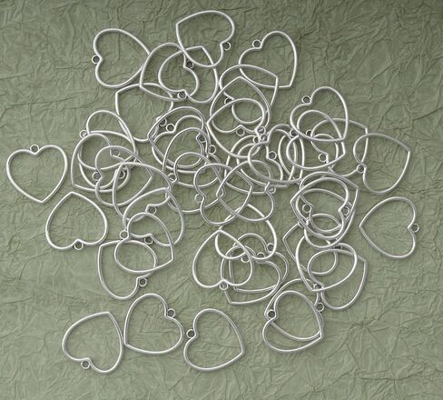 50 PCS Hollow Heart 2.5 × 2.5 سم معلقات إطار إطار مفتوحة خمر اللوازم الصغيرة اللطيفة للنساء للنساء المجوهرات التي تصنع راتنج راتنجات سوار قلادة زهرة مضغوطة in Kuwait