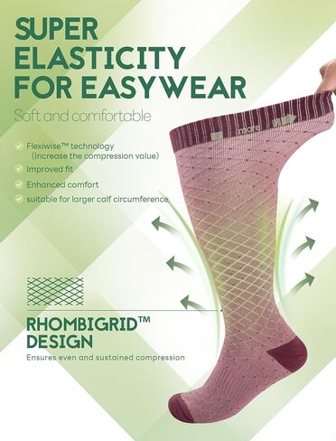 Plus Size Compression Socks for Women Wide Calf (2 Pairs) 15-20mmHg Bamboo Viscose Knee High Sock Support for Nurses Pregnancy Travel XXL（Black&Gray） in Kuwait