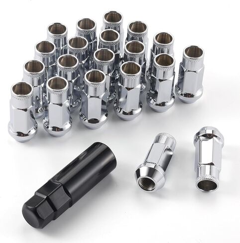 SINGARO 20PCS M12x1.5 Wheel Lug Nuts, Open End Wheel Nuts 40mm, Forged Locknut Racing Nuts, Aluminum Wheels Rims Lug Nuts (Gun-Black) in Saudi Arabia