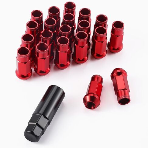 SINGARO 20PCS M12x1.5 Wheel Lug Nuts, Open End Wheel Nuts 40mm, Forged Locknut Racing Nuts, Aluminum Wheels Rims Lug Nuts (Gun-Black) in Saudi Arabia