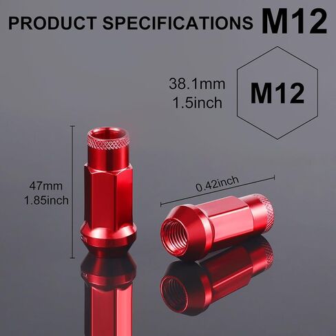 SINGARO 20PCS M12x1.5 Wheel Lug Nuts, Open End Wheel Nuts 40mm, Forged Locknut Racing Nuts, Aluminum Wheels Rims Lug Nuts (Gun-Black) in Saudi Arabia