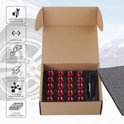 SINGARO 20PCS M12x1.5 Wheel Lug Nuts, Open End Wheel Nuts 40mm, Forged Locknut Racing Nuts, Aluminum Wheels Rims Lug Nuts (Gun-Black) in Saudi Arabia