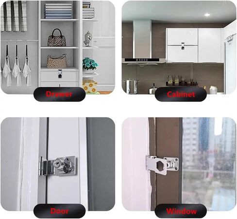 XMHF 2Pcs Keyed Hasp Locks 2.5 Inch Twist Knob Keyed Locking Hasp, Metal Safety Hasp Latches Keyed Different for Small Doors, Cabinets and Toolbox, Black in Kuwait