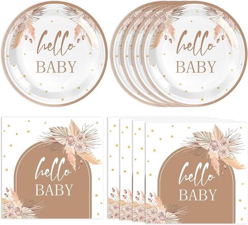 40PCS Wood Grain Party Supplies Wood Grain Paper Plates Napkins Rustic Wood Slice Tableware Set for Hunting Camping Western Barn Baby Shower Lumberjack Theme Birthday Party Decorations in Kuwait