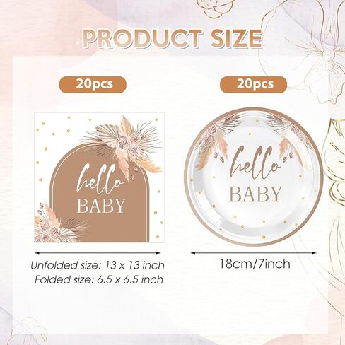 40PCS Wood Grain Party Supplies Wood Grain Paper Plates Napkins Rustic Wood Slice Tableware Set for Hunting Camping Western Barn Baby Shower Lumberjack Theme Birthday Party Decorations in Kuwait