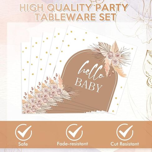 40PCS Wood Grain Party Supplies Wood Grain Paper Plates Napkins Rustic Wood Slice Tableware Set for Hunting Camping Western Barn Baby Shower Lumberjack Theme Birthday Party Decorations in Kuwait