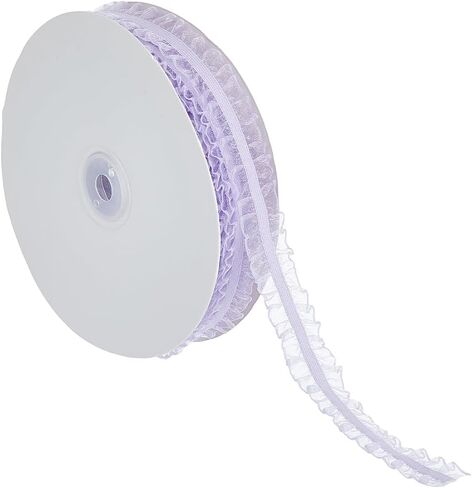15 Yards Elastic Stretch Ruffled Trim Purple Double Ruffle Lace Trim 3/4 inch(20mm) Wide Fabric Lace Trim Band for Sewing Dress Decoration and Gift Wrapping in Saudi Arabia