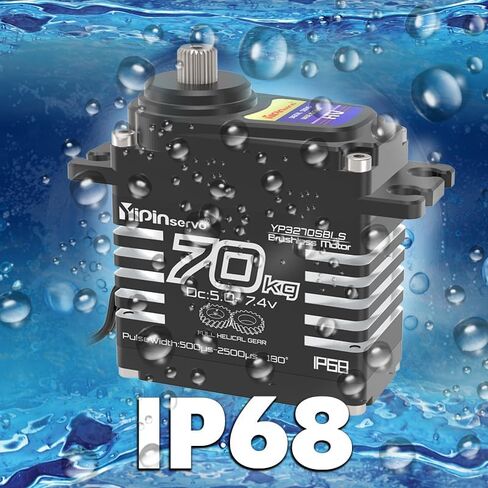 70KG High Torque,GX3270BLS Digital RC Servo, 180/270/360 Degree Metal Gear, IP68 Brushless Motor, Black (180 Degree) in Saudi Arabia
