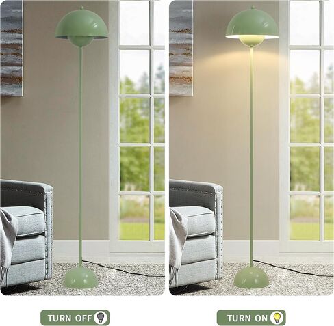 Modern Flowerpot Floor Lamp for Living Room, Industrial Tall Standing Lamp for Bedroom, Metal Shade Reflecting Light Reading Floor Lamp for Bedroom, Nursery Room, Corner(Green) in Saudi Arabia