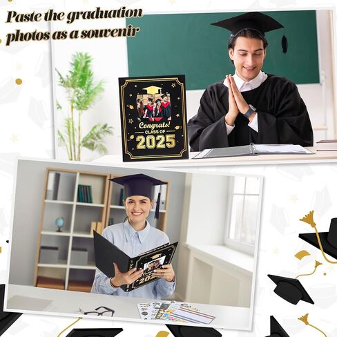 Pasimy Graduation Scrapbook Kit A4 Photo Photo ألبوم 60 صفحة قابلة للإزالة DIY Memory Scrap Book ألبوم صور مع الملصقات يحمل 4x6 5x7 8x10 صور لفئة الدراسات العليا من 2025 التخرج (2025) in Kuwait