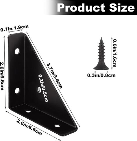 40 Pack Corner Braces for Wood, 38x54x19MM Brackets for Braces Corner Brace Brackets, Metal Corner Brackets Triangle Shelf Bracket for Bed, Table, Cabinet in Saudi Arabia