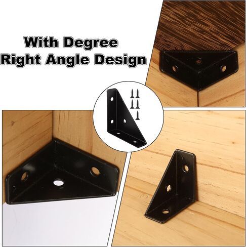 40 Pack Corner Braces for Wood, 38x54x19MM Brackets for Braces Corner Brace Brackets, Metal Corner Brackets Triangle Shelf Bracket for Bed, Table, Cabinet in Saudi Arabia