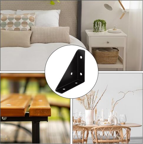 40 Pack Corner Braces for Wood, 38x54x19MM Brackets for Braces Corner Brace Brackets, Metal Corner Brackets Triangle Shelf Bracket for Bed, Table, Cabinet in Saudi Arabia
