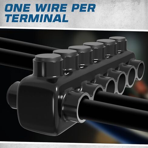 OHLECTRIC 10 Pack - Dual Side Entry - 3 Port - 3/0-6 AWG - Black Insulated Connector - 7/32 Hex Screw - Pre-Filled with Oxide Inhibitor - Rubber/Vinyl Coating, 6061-T6 Aluminum CU9AL in Kuwait