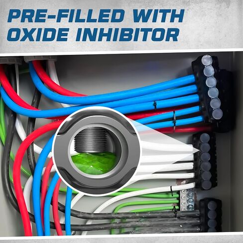 OHLECTRIC 10 Pack - Dual Side Entry - 3 Port - 3/0-6 AWG - Black Insulated Connector - 7/32 Hex Screw - Pre-Filled with Oxide Inhibitor - Rubber/Vinyl Coating, 6061-T6 Aluminum CU9AL in Kuwait