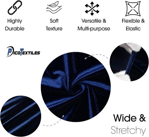 Pico Textiles 1 Yard - Navy Stretch Velvet Fabric - تباع بواسطة الفناء - مجموعة متنوعة من الألوان - مثالية لخياطة الملابس والفساتين والتنانير in Kuwait