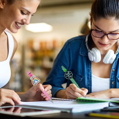 ylolul 16 set absion ablemablable pens beadable pen مع 16 حبة من السيليكون الملهمة ، 30 حبة فاصل ، 30 حبة خشبية لمدرسة Office Diy Supply Day Teacher in Kuwait