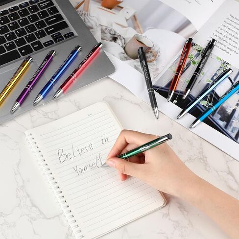 100 Pcs Ballpoint Pens Motivational Inspirational Quotes Metal Pen Bulk Employee Appreciation Gifts Encouraging Writing Black Ink for Student Coworker Teacher Office (Go for It) in Saudi Arabia