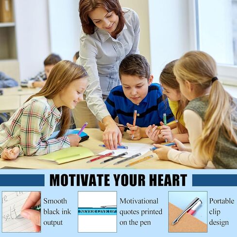 100 Pcs Ballpoint Pens Motivational Inspirational Quotes Metal Pen Bulk Employee Appreciation Gifts Encouraging Writing Black Ink for Student Coworker Teacher Office (Go for It) in Saudi Arabia