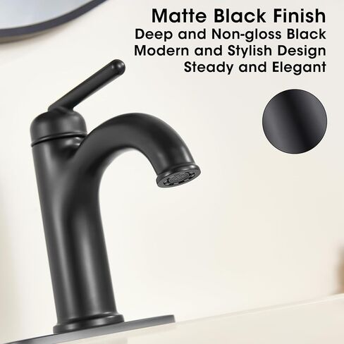 Bathroom Faucet Matte Black Brass Bathroom Sink Faucet with Pop-up Drain Single Handle Vanity Faucet with Deck 1 or 3 Hole in Saudi Arabia