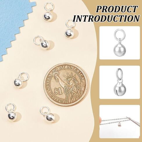 Benecreat 925 Sterling Silver Bell Charms ، Mini Bell Pendant Jewelry النتائج مع حلقات القفز لعيد الميلاد Jingle Bell Dangle Making in Saudi Arabia