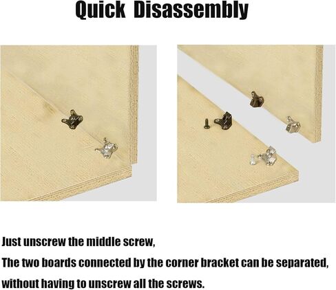 12pcs Removable Corner Brace Butterfly Shape Support Connector Bracket Alternative to Right-Angle L Shape Corner Brace, Electroplating Process Corner Code Metal Brackets for Wood, Furniture, Silver in Kuwait