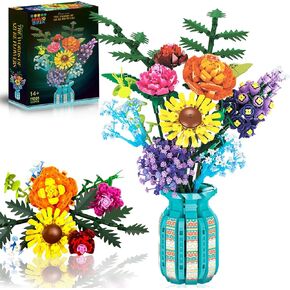 Flowers Bouquet Building Set for Adults, Wildflowers Icon Flowers Botanical Collection Kits Compatible with Lego Flowers, Flowers Sets for Women Girls 14+, 11001